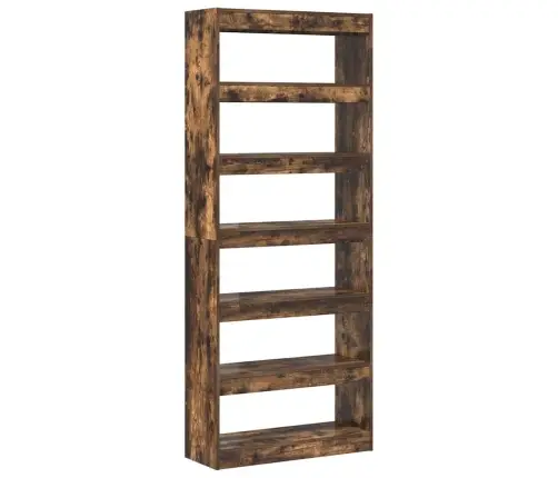 Grāmatu Skapis / Telpu Dalītājs Dūmojošais Ozols 80X30X198 Cm Vidaxl