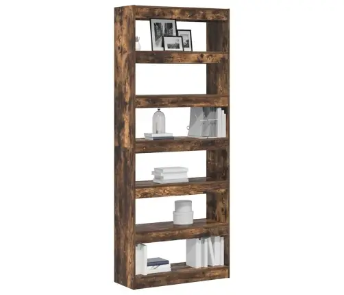 Grāmatu Skapis / Telpu Dalītājs Dūmojošais Ozols 80X30X198 Cm Vidaxl