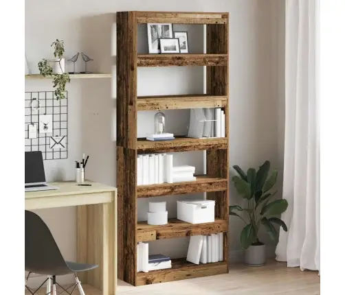 Grāmatu Skapis Vecs Koks 80 X 30 X 198 Cm Inženierijas Koks Vidaxl