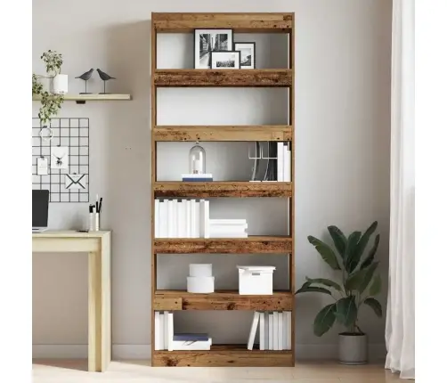 Grāmatu Skapis Vecs Koks 80 X 30 X 198 Cm Inženierijas Koks Vidaxl