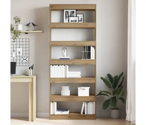 Knygų Lentyna Artisano Ąžuolo 80 X 30 X 198 Cm Apdirbta Mediena