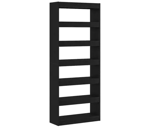 Grāmatu Plaukts / Telpu Dalītājs Melnā Ozolkoka 80X30X198 Cm Vidaxl