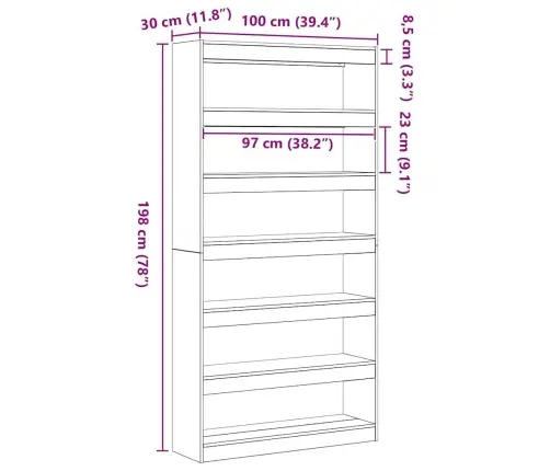 Knygų Spinta Ruda Apdirbta Mediena
