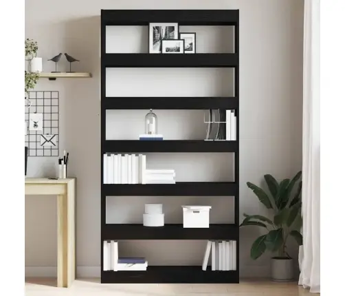 Grāmatu Plaukts Melns Ozols Inženierijas Koks 100 X 30 X 198 Cm Vidaxl