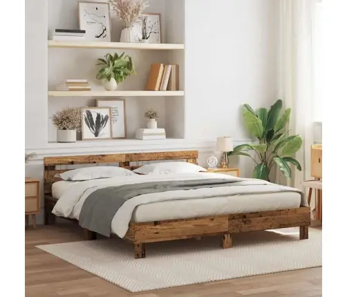 Gultas Rāmjis Rustikāls Vecs Koks Masīvkoks 200 X 200 Cm Izturīgs Vidaxl