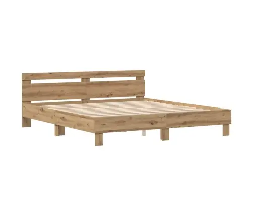 Koka Gultas Rāmjis Artizāls Ozols Cieta Ozola Koks 200 X 200 Cm Vidaxl