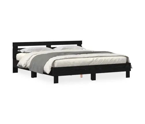 Koka Gultas Rāmis Melns Ozols Ciets Koks 200 X 200 Cm Izturīgs Vidaxl