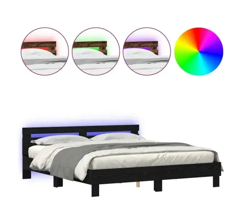 Koka Gultas Rāmis Melns Ozols Ciets Koks 200 X 200 Cm Izturīgs Vidaxl