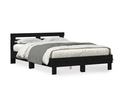 Melna Ozola Gultas Rāmis Melna Oza Ozola Masīvkoks 140 X 200 Cm Vidaxl