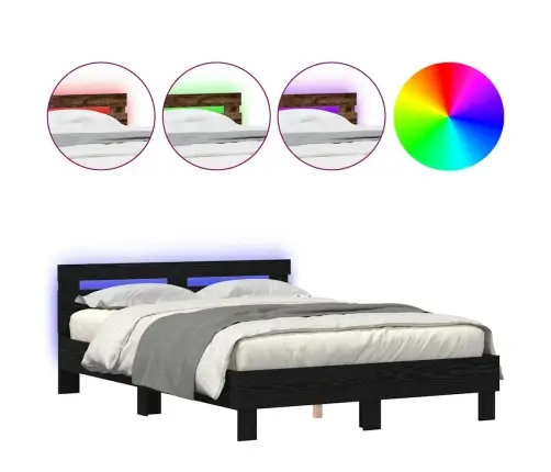 Melna Ozola Gultas Rāmis Melna Oza Ozola Masīvkoks 140 X 200 Cm Vidaxl