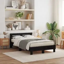 Gultas Rāmis Melns Ozolkoks 120 X 200 Cm Inženierijas Koks Vidaxl Gultas Rāmis Melns Ozolkoks 120 X 200 Cm Inženierijas Koks Vidaxl
