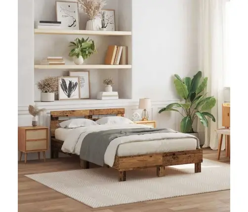 Inženierijas Koka Gultas Rāmis Vecs Koks Koks 135 X 190 Cm Vidaxl