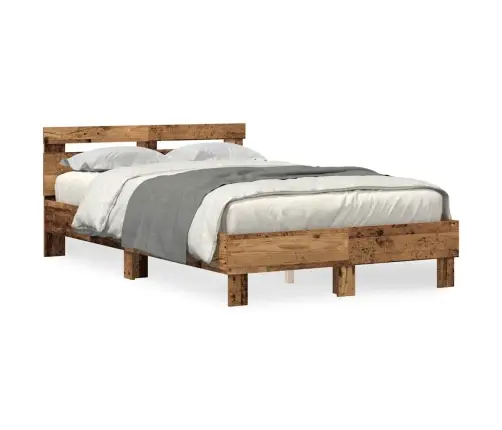 Voodi Raam Peaga Vana Puit 120 X 190 Cm Tehispuit