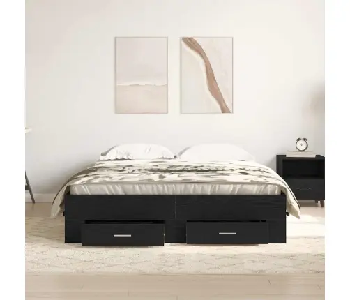 Lovos Rėmas Juodas Ąžuolas 160 X 200 Cm Apdirbta Mediena