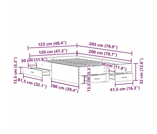 Lovos Rėmas Amatininkų Ąžuolas 120 X 200 Cm Apdirbta Mediena