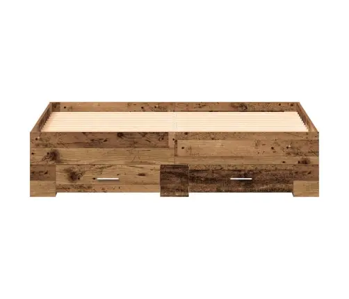 Gultas Rāmis Ar Atvilktnēm Vecs Koks Inženierijas Koks 140 X 190 Cm Vidaxl