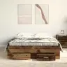 Gultas Rāmjis Ar Atvilktnēm Vecā Kokā 120X190 Cm Inženierijas Koks Vidaxl