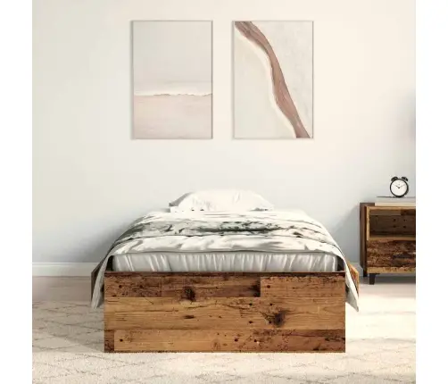 Gultas Rāmis Vecs Koks 100X200 Cm Inženierijas Koks Vidaxl