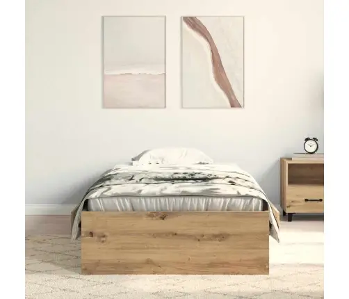 Gultas Rāmis Artisan Oak 100X200 Cm Inženierijas Koks Vidaxl