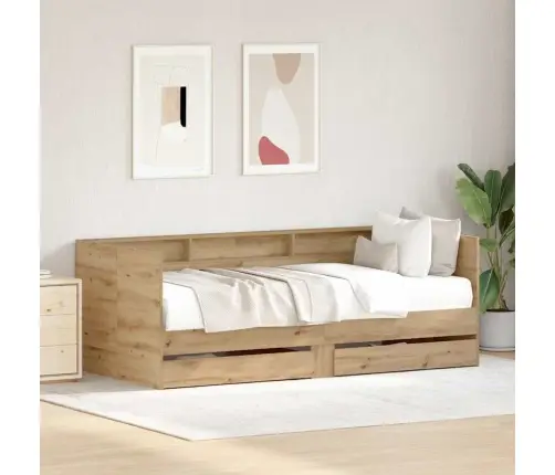 Päevavoodi Peaga Sahtliga Käsitööpuu 100 X 200 Cm Tehispuit