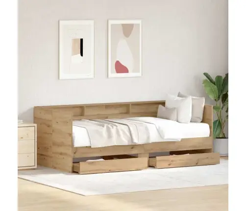 Päevavoodi Peaga Sahtliga Käsitööpuu 100 X 200 Cm Tehispuit