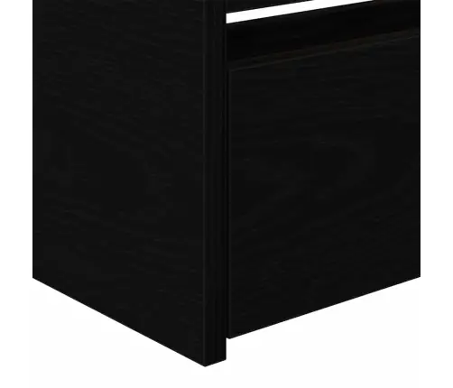 Päevavoodi Peaga Sahtliga Must Tamm 100 X 200 Cm Tehispuit