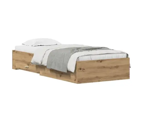 Gultas Rāmis Artisan Oak 90X190 Cm Inženierijas Koks Vidaxl