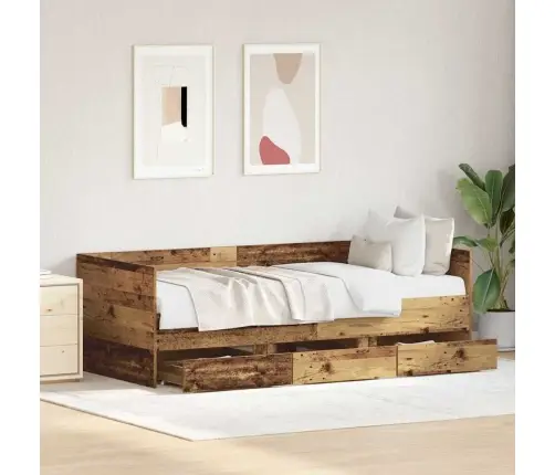 Dieninės Lovos Konstrukcija Su Stalčiais Sena Mediena