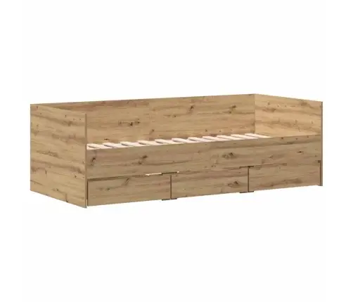 Dienos Lova Amatininkų Ąžuolas 90 X 190 Cm Apdirbta Mediena