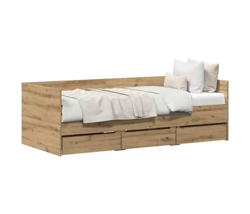 Dienos Lova Amatininkų Ąžuolas 90 X 190 Cm Apdirbta Mediena