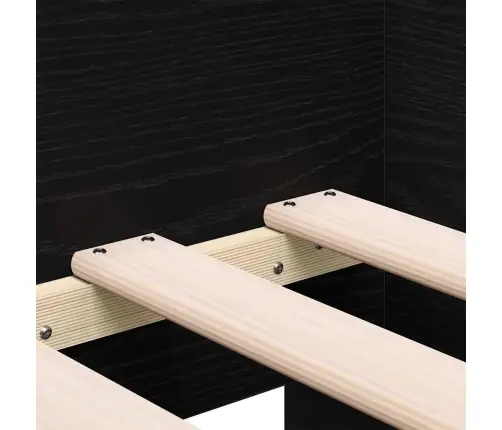 Dīvāngulta Ar Melna Ozola Atvilktnēm Melna Ozola Inženierijas Koks Vidaxl