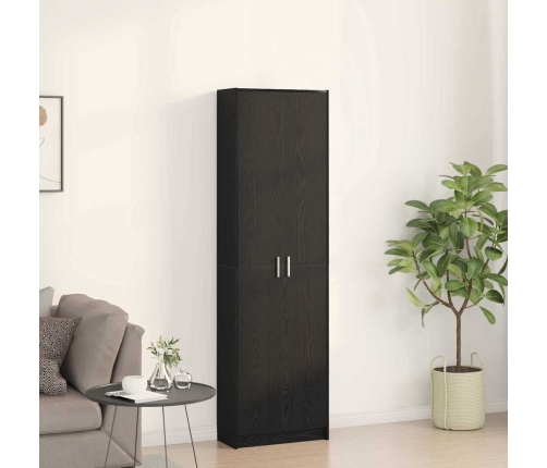 Skapis Melnā Ozola Krāsā 55X25X189 Cm Inženierijas Koksne Vidaxl