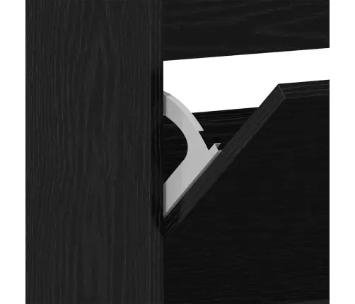 Apavu Skapis Melnais Ozols Inženierijas Koks 80 X 21 X 163.5 Cm Vidaxl