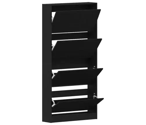 Apavu Skapis Melnais Ozols Inženierijas Koks 80 X 21 X 163.5 Cm Vidaxl