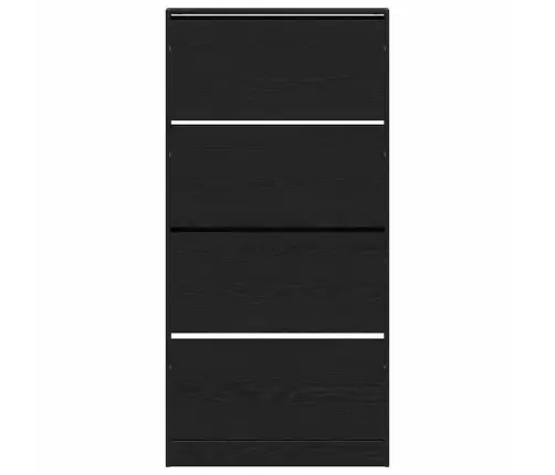 Apavu Skapis Melnais Ozols Inženierijas Koks 80 X 21 X 163.5 Cm Vidaxl