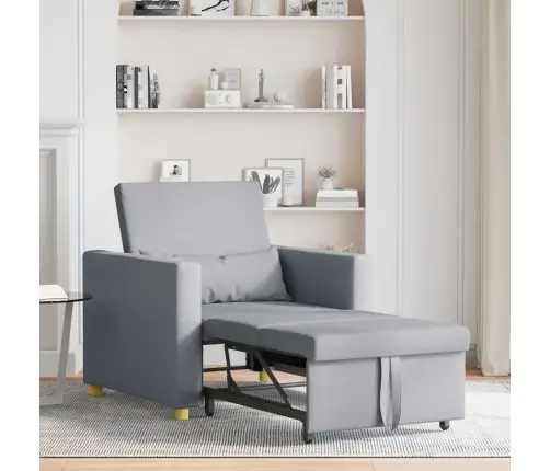 Ištraukiamas Sofa-Lova Vienvietis Šviesiai Pilka Audinys