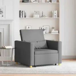 Izvelkamā Dīvāna Gulta Viena Personai Tumši Pelēka Audums Vidaxl