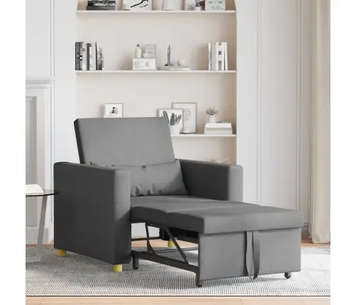 Lükandvoodi Ühele Inimesele Tumehall 90 X 165 X 87 Cm Kangas