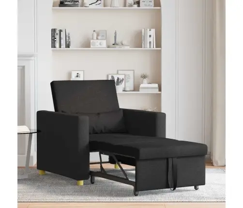 Ištraukiamas Sofa-Lova Vienvietis Juoda 90 X 165 X 87 Cm