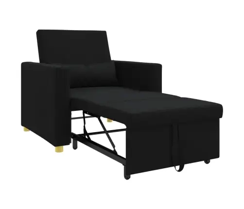 Ištraukiamas Sofa-Lova Vienvietis Juoda 90 X 165 X 87 Cm