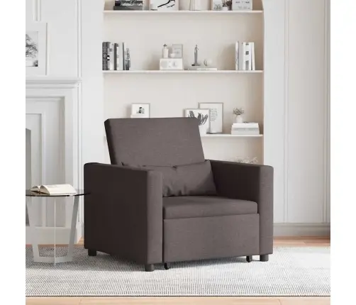 3-In-1 Vienvietīgs Dīvāngulta Pārvēršams Tumši Brūna Auduma Vidaxl