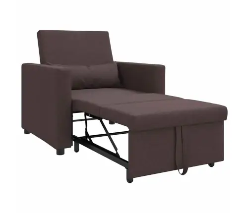 3-In-1 Vienvietīgs Dīvāngulta Pārvēršams Tumši Brūna Auduma Vidaxl