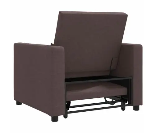 3-In-1 Vienvietīgs Dīvāngulta Pārvēršams Tumši Brūna Auduma Vidaxl