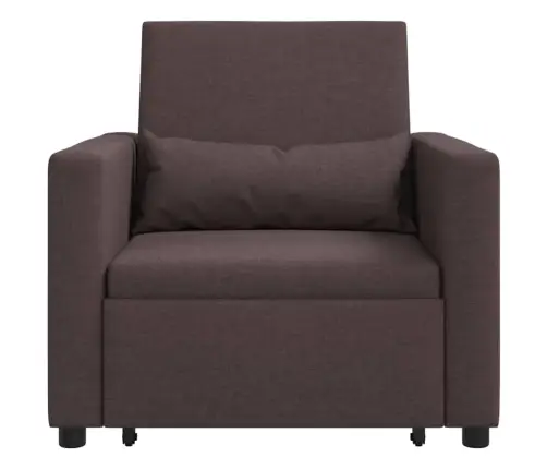 3-In-1 Vienvietīgs Dīvāngulta Pārvēršams Tumši Brūna Auduma Vidaxl