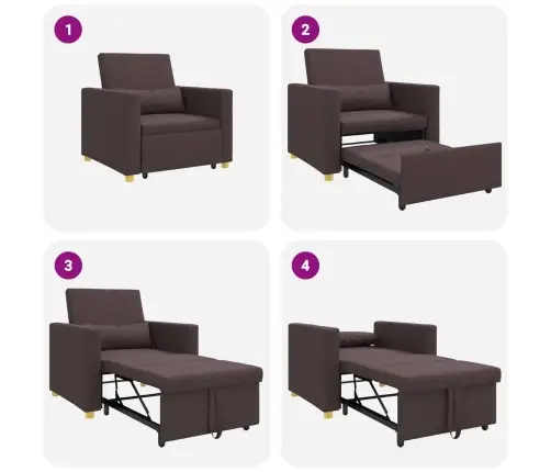 Lükandvoodi Ühele Inimesele Tumepruun 90 X 165 X 87 Cm Kangas