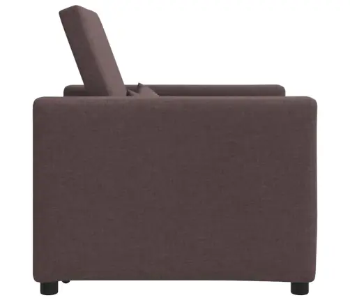 3-In-1 Vienvietīgs Dīvāngulta Pārvēršams Tumši Brūna Auduma Vidaxl