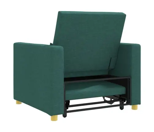 3-In-1 Vienvietīga Dīvāna Gulta Transformējama Tumši Zaļā Audumā Vidaxl