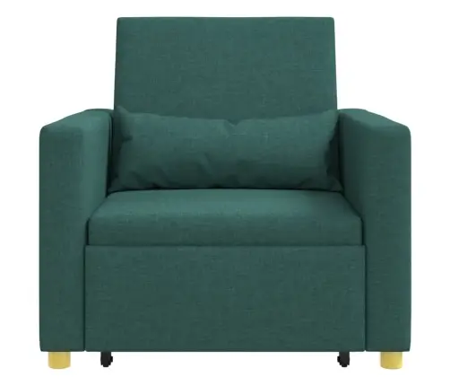 3-In-1 Vienvietīga Dīvāna Gulta Transformējama Tumši Zaļā Audumā Vidaxl