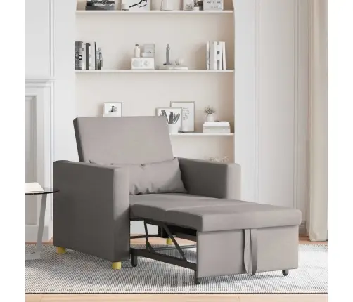 3-In-1 Vienvietīgs Dīvāngulta Pelēkbrūnā Audumā Vidaxl