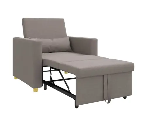 3-In-1 Vienvietīgs Dīvāngulta Pelēkbrūnā Audumā Vidaxl